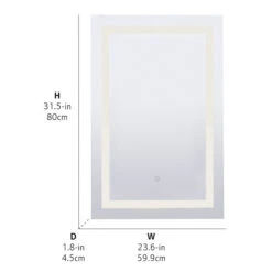 Canarm 23.6-in Rectangular Lighted LED Bathroom Mirror