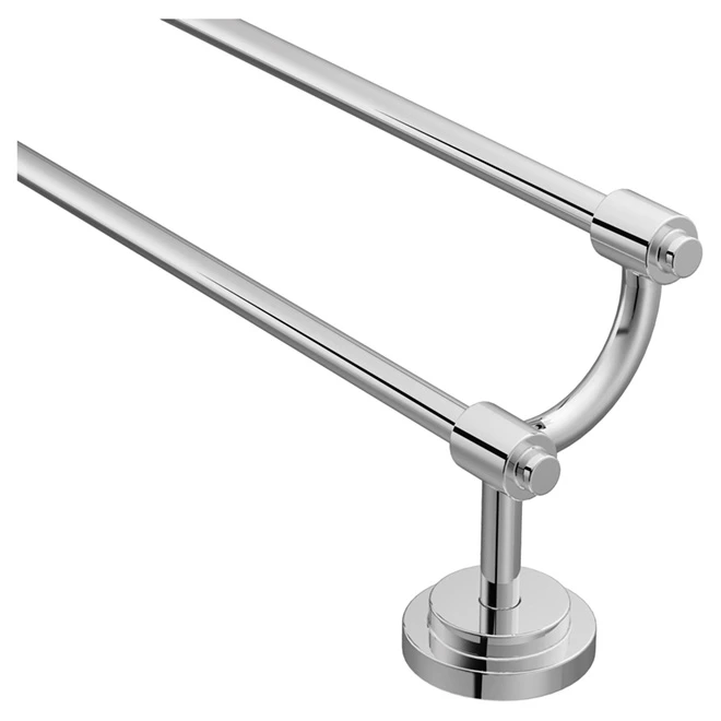 Moen Iso 24-in Chrome Plated Zinc Double Towel Bar 4 Moen Iso 24-in Chrome Plated Zinc Double Towel Bar - Image 2
