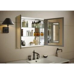 Kohler Medicine Cabinet With Mirrored Doors - 30-in - Aluminum -Allied Brass Sales Store 31535002c L