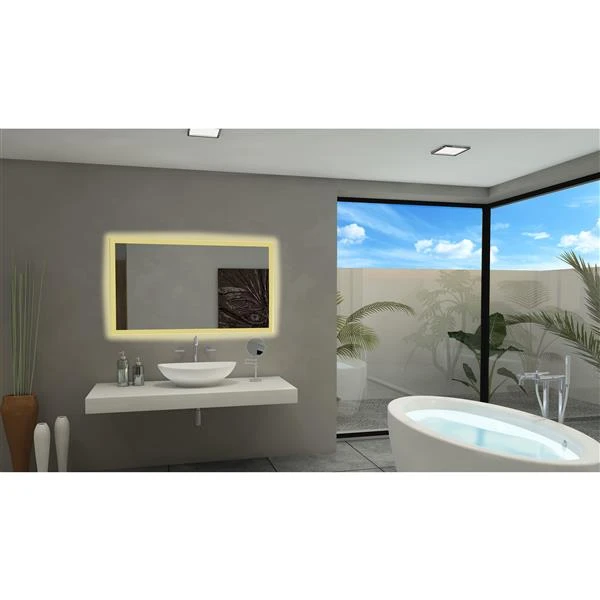 Paris Mirror 48-in X 28-in 3000K 24V LED Lighting Mirror 3 Paris Mirror 48-in X 28-in 3000K 24V LED Lighting Mirror