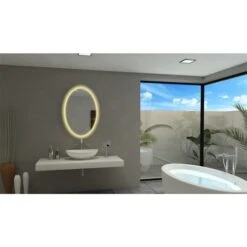 Paris Mirror Original 24-in X 36-in 3000K Oval Backlit Mirror