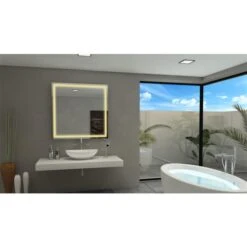 Paris Mirror 40-in X 40-in 3000K 24V LED Lighting Square Mirror