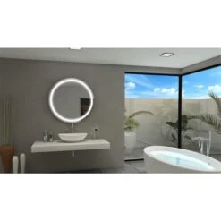 Paris Mirror 36-in X 36-in 6000 K 24 V LED Lighting Round Mirror