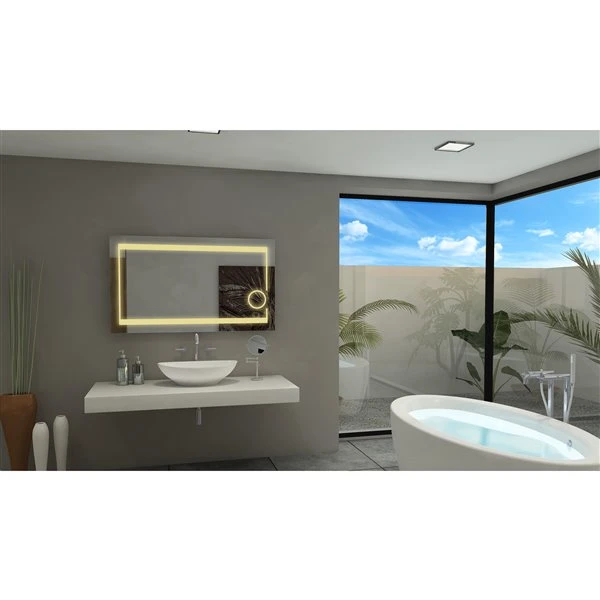 Paris Mirror Aurora 48-in X 28-in 3000K Llluminated Mirror 3 Paris Mirror Aurora 48-in X 28-in 3000K Llluminated Mirror