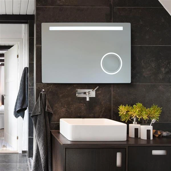 WarmlyYours 24-in X 36-in LED Backlit Rectangular Glass Mirror 3 WarmlyYours 24-in X 36-in LED Backlit Rectangular Glass Mirror