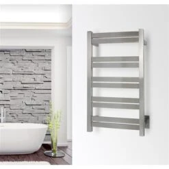 WarmlyYours Grande 34.2-in Brushed Stainless Steel 10-Bar Towel Warmer