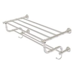 Allied Brass Carolina Satin Nickel 24-in Wall Mount Towel Rack With Double Towel Bar
