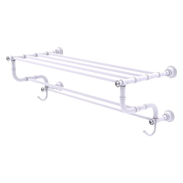 Allied Brass Carolina Crystal Matte White 30-in Wall Mount Towel Rack With Double Towel Bar 3 Allied Brass Carolina Crystal Matte White 30-in Wall Mount Towel Rack With Double Towel Bar