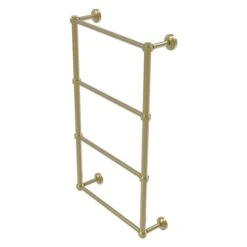 Allied Brass Dottingham 36-in Satin Brass Wall-Mounted 4-Tier Towel Bar