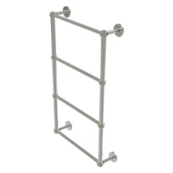 Allied Brass Prestige Skyline 36-in Satin Nickel Wall-Mounted 4-Tier Towel Bar With Dotted Detail