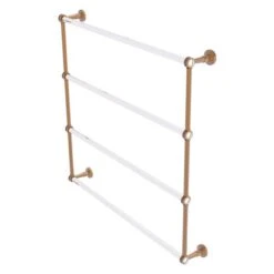 Allied Brass Pacific Beach 36-in Brushed Bronze Wall-Mounted 4-Tier Towel Bar With Dotted Accents
