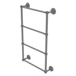 Allied Brass Monte Carlo 36-in Matte Grey Wall-Mounted 4-Tier Towel Bar With Grooved Detail