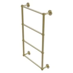 Allied Brass Prestige Skyline 36-in Satin Brass Wall-Mounted 4-Tier Towel Bar With Twisted Detail