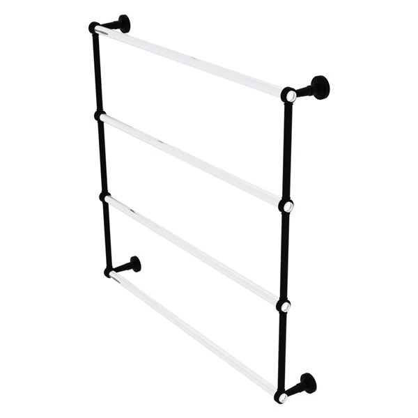 Allied Brass Pacific Beach 36-in Matte Black Wall-Mounted 4-Tier Towel Bar With Grooved Accents 3 Allied Brass Pacific Beach 36-in Matte Black Wall-Mounted 4-Tier Towel Bar With Grooved Accents