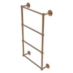 Allied Brass Monte Carlo 36-in Brushed Bronze Wall-Mounted 4-Tier Towel Bar With Grooved Detail