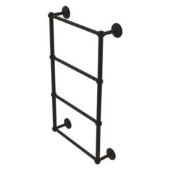 Allied Brass Monte Carlo 36-in Oil-Rubbed Bronze Wall-Mounted 4-Tier Towel Bar With Grooved Detail