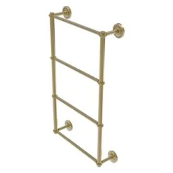Allied Brass Prestige Regal 36-in Unlacquered Brass Wall-Mounted 4-Tier Towel Bar With Twisted Detail