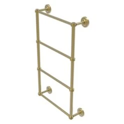 Allied Brass Prestige Regal 36-in Satin Brass Wall-Mounted 4-Tier Towel Bar With Dotted Detail