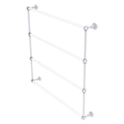 Allied Brass Pacific Grove 36-in Matte White Wall-Mounted Single Towel Bar With Grooved Accents