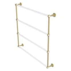 Allied Brass Pacific Grove 36-in Satin Brass Wall-Mounted Single Towel Bar With Grooved Accents