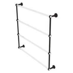 Allied Brass Pacific Beach 36-in Oil-Rubbed Bronze Wall-Mounted 4-Tier Towel Bar With Grooved Accents