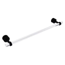 Allied Brass Pacific Beach Matte Black 24-in Shower Door Towel Bar With Grooved Accents