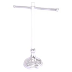 Allied Brass Pacific Grove Satin Chrome Freestanding Guest Towel Stand
