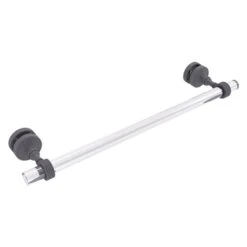 Allied Brass Pacific Grove Matte Grey 18-in Shower Door Towel Bar With Grooved Accents