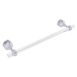 Allied Brass Pacific Grove Satin Chrome 18-in Shower Door Towel Bar With Dotted Accents