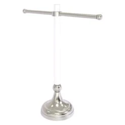 Allied Brass Pacific Grove Satin Nickel Freestanding Guest Towel Stand