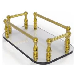 Allied Brass Polished Brass Vanity Top Glass Guest Towel Tray