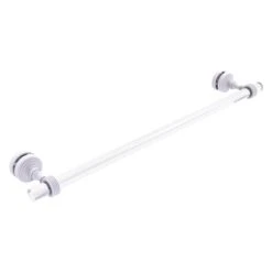 Allied Brass Pacific Grove Matte White 24-in Shower Door Towel Bar With Grooved Accents