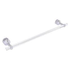 Allied Brass Pacific Beach Satin Chrome 24-in Shower Door Towel Bar With Twisted Accents