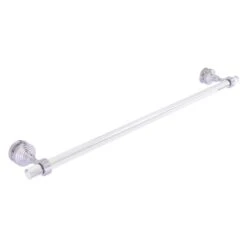 Allied Brass Pacific Grove Satin Chrome 30-in Shower Door Towel Bar With Grooved Accents