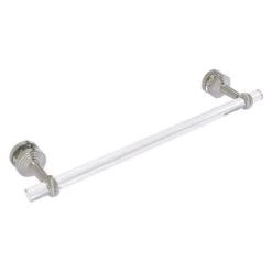 Allied Brass Pacific Beach Satin Nickel 18-in Shower Door Towel Bar With Twisted Accents