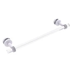 Allied Brass Pacific Beach Matte White 18-in Shower Door Towel Bar With Dotted Accents