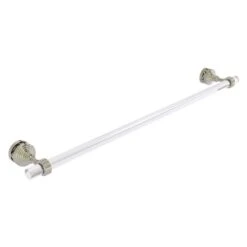 Allied Brass Pacific Grove Polished Nickel 30-in Shower Door Towel Bar With Grooved Accents