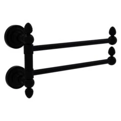 Allied Brass Dottingham Collection 2-Swing Arm Towel Rail In Matte Black