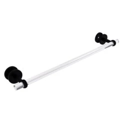 Allied Brass Clearview 24-in Matte Black Wall Mount Single Towel Bar With Twisted Accents