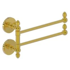 Allied Brass Prestige Skyline Collection 2-Swing Arm Towel Rail In Polished Brass