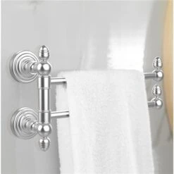 Allied Brass Waverly Place Collection 2-Swing Arm Towel Rail In Satin Nickel