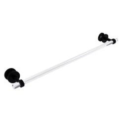 Allied Brass Clearview 30-in Matte Black Wall Mount Single Towel Bar With Grooved Accents