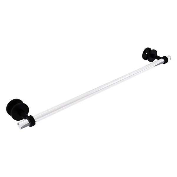 Allied Brass Clearview 30-in Matte Black Wall Mount Single Towel Bar With Grooved Accents 3 Allied Brass Clearview 30-in Matte Black Wall Mount Single Towel Bar With Grooved Accents