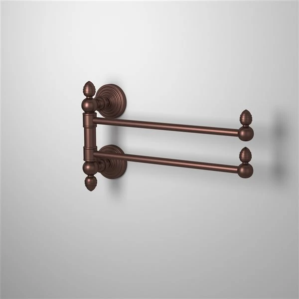 Allied Brass Waverly Place Collection 2-Swing Arm Towel Rail In Antique Copper 5 Allied Brass Waverly Place Collection 2-Swing Arm Towel Rail In Antique Copper - Image 3