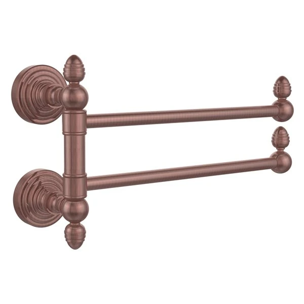 Allied Brass Waverly Place Collection 2-Swing Arm Towel Rail In Antique Copper 4 Allied Brass Waverly Place Collection 2-Swing Arm Towel Rail In Antique Copper - Image 2