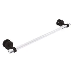 Allied Brass Clearview 24-in Oil Rubbed Bronze Wall Mount Single Towel Bar With Grooved Accents