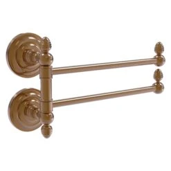 Allied Brass Que New Collection 2-Swing Arm Towel Rail In Brushed Bronze