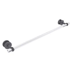 Allied Brass Clearview 30-in Matte Grey Wall Mount Single Towel Bar With Twisted Accents
