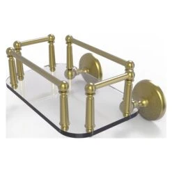 Allied Brass Monte Carlo Satin Brass 1-Tier Brass Wall Mount Bathroom Shelf