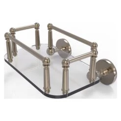 Allied Brass Prestige Skyline Antique Pewter 1-Tier Brass Wall Mount Bathroom Shelf
